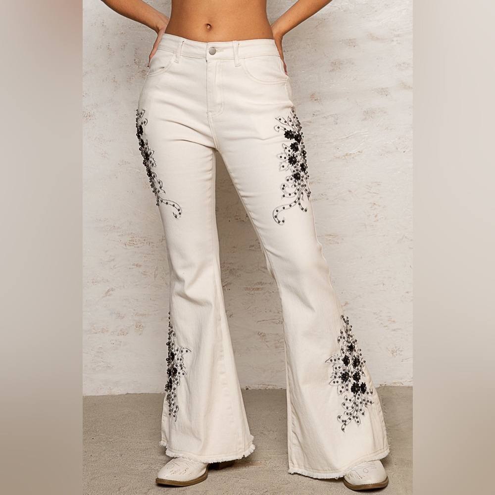 New POL embroidered floral patterns with beaded embellishments,